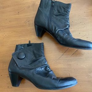 Clarks Black Leather Ankle Boots